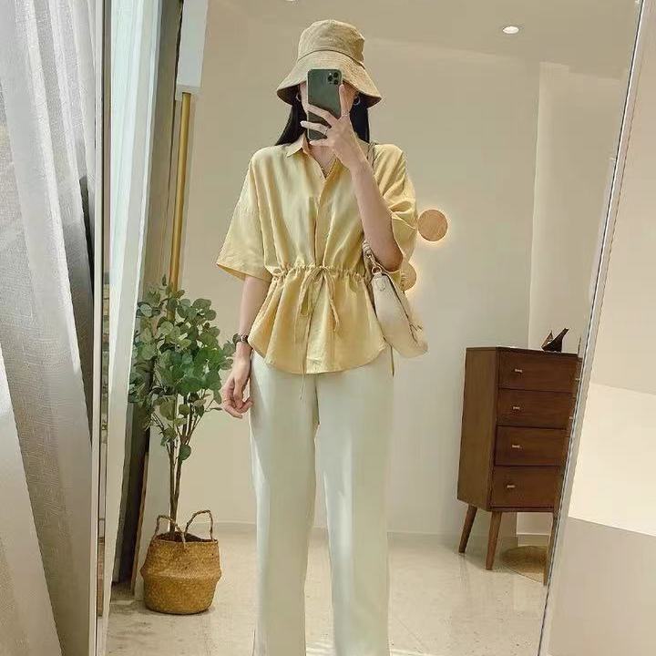 Áo sơ mi tay ngắn thời trang hè phong cách Hàn Quốc 2021 cho nữ | BigBuy360 - bigbuy360.vn