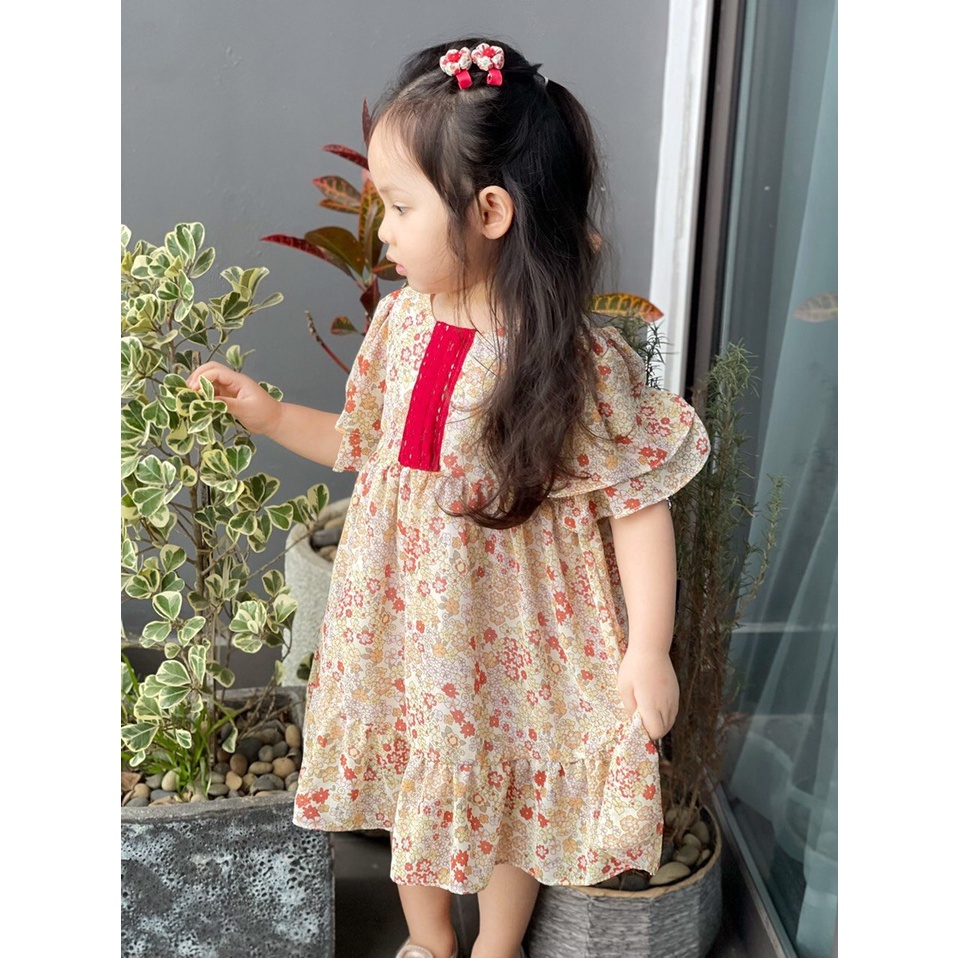 Váy Lennco voan hoa nhí ren cho bé gái