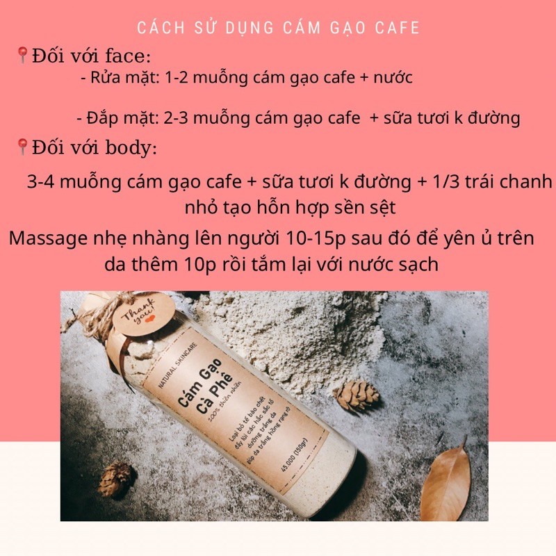 CÁM GẠO CÀ PHÊ HANDMADE - 100% THIÊN NHIÊN