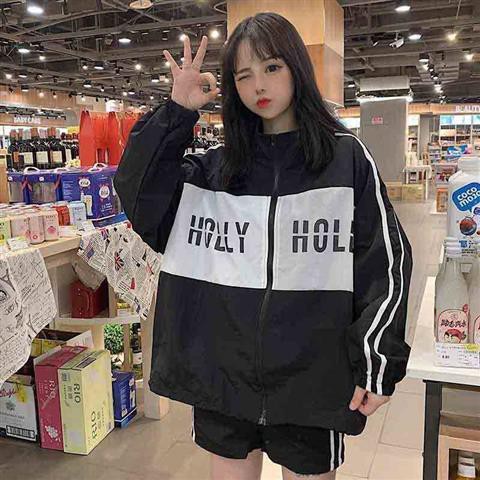 Mùa xuân và hè năm 2020 phiên bản mới của Hàn Quốc áo khoác học sinh rộng rãi chống nắng quần nữ in chữ siêu ch
