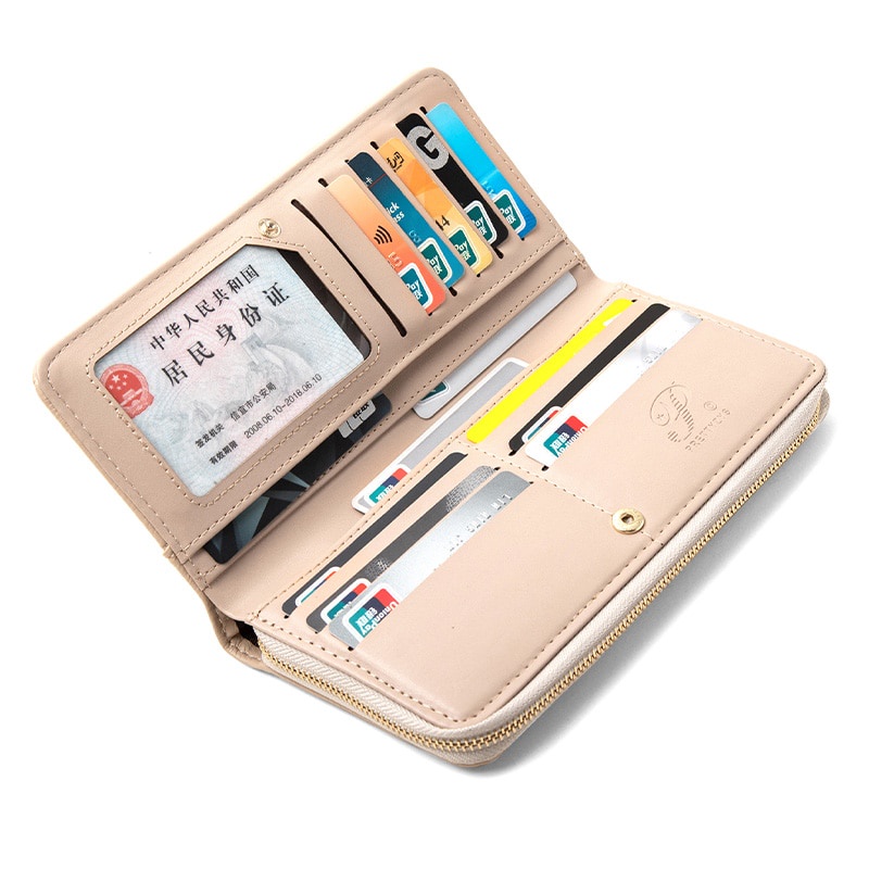 Ví dài phối khóa kéo thời trang dành cho bạn nữ