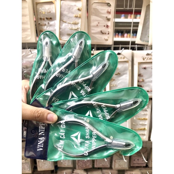 Kìm nhặt da Vina ,ngọc 9999 bạc siêu bén mũi bán nguyệt Và vuông