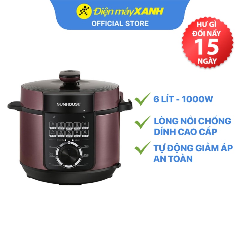 Nồi áp suất điện Sunhouse SHD1657 6 lít