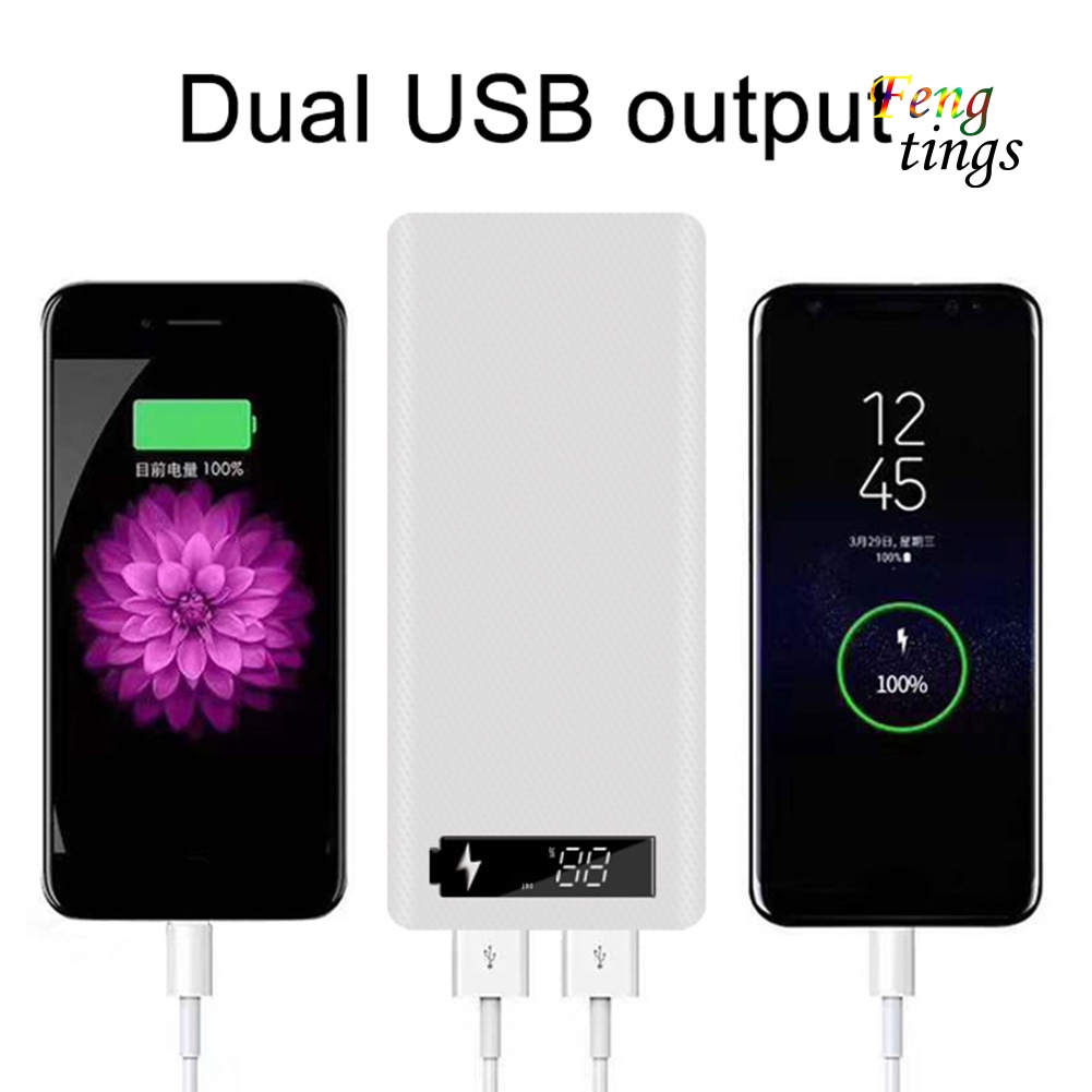 Hộp Đựng Pin Sạc Dự Phòng Micro Usb Type-C 18650 Màn Hình Lcd Diy Ốp