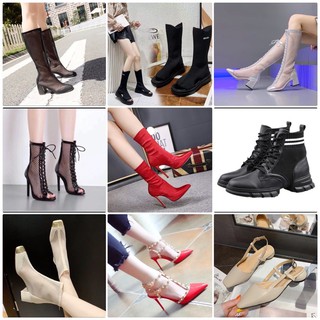 Size 36 - nhiều mẫu - Sale lẻ size giày boots đùi lưới Quảng Châu