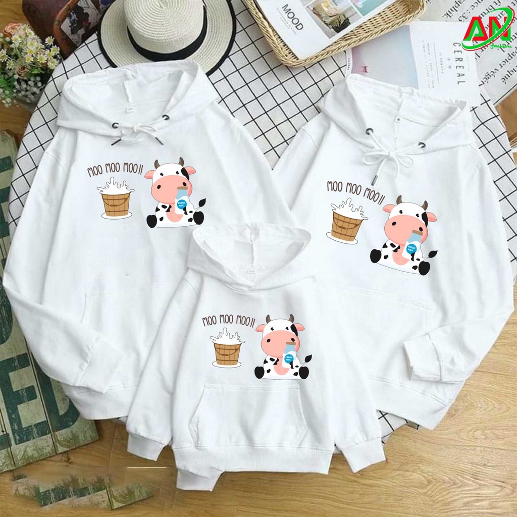 Áo khoác hoodie nữ phom rộng BÒ SỮA hot trend chất loại 1đủ szie