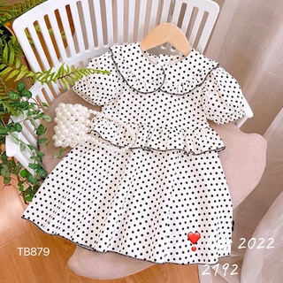 Váy chấm bi đen trắng cho bé gái
