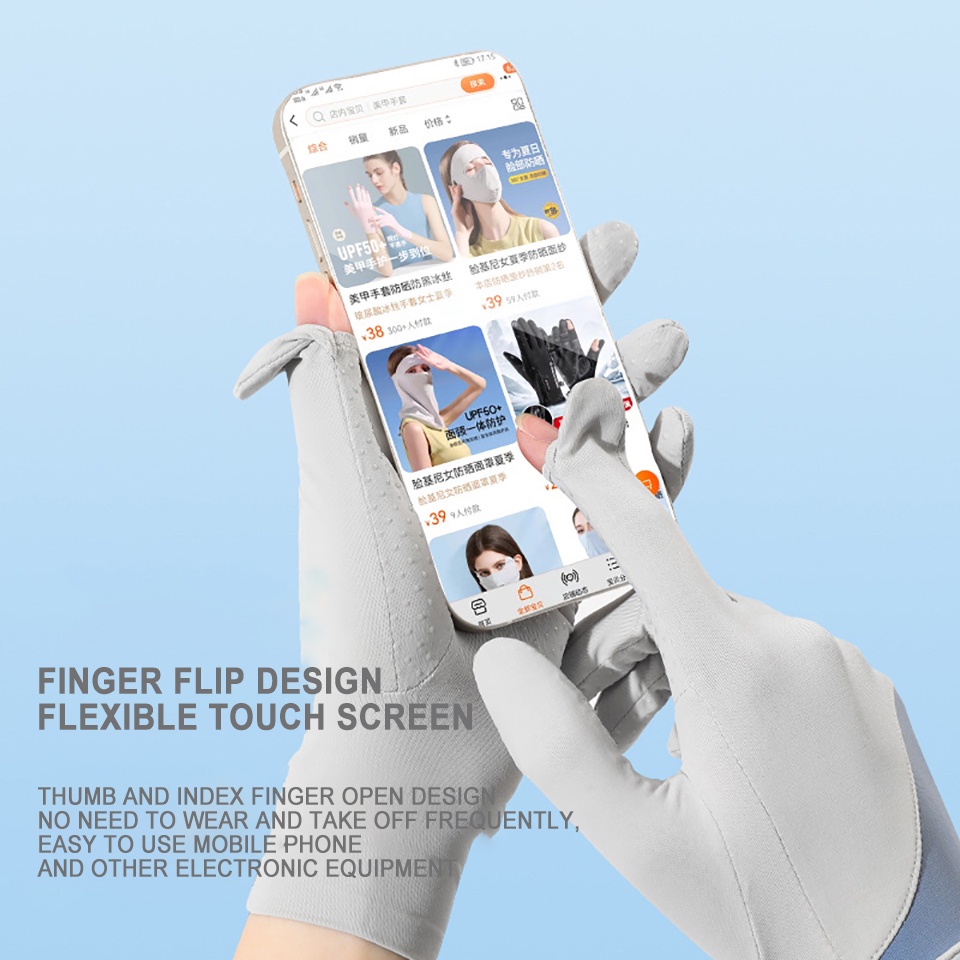 Găng Tay Silicone Chống Trượt Chống Tia UV Thoáng Khí Cho Nữ