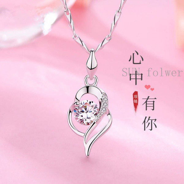 vòng cổ Bạc Sterling Mặt Cỏ Bốn Lá Phong Cách Hàn Quốc Thời Trang Cho Nữ