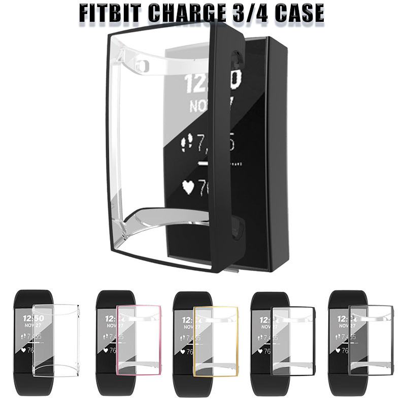 Ốp Bảo Vệ Mặt Đồng Hồ Thông Minh Chất Liệu Tpu Không Thấm Nước Cho Fitbit Charge 3/4