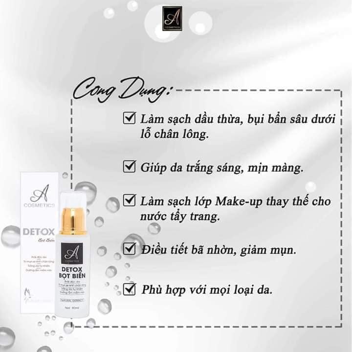 Detox bọt biển A cosmetics Phương Anh date mới chai 80ml mặt nạ sủi bọt