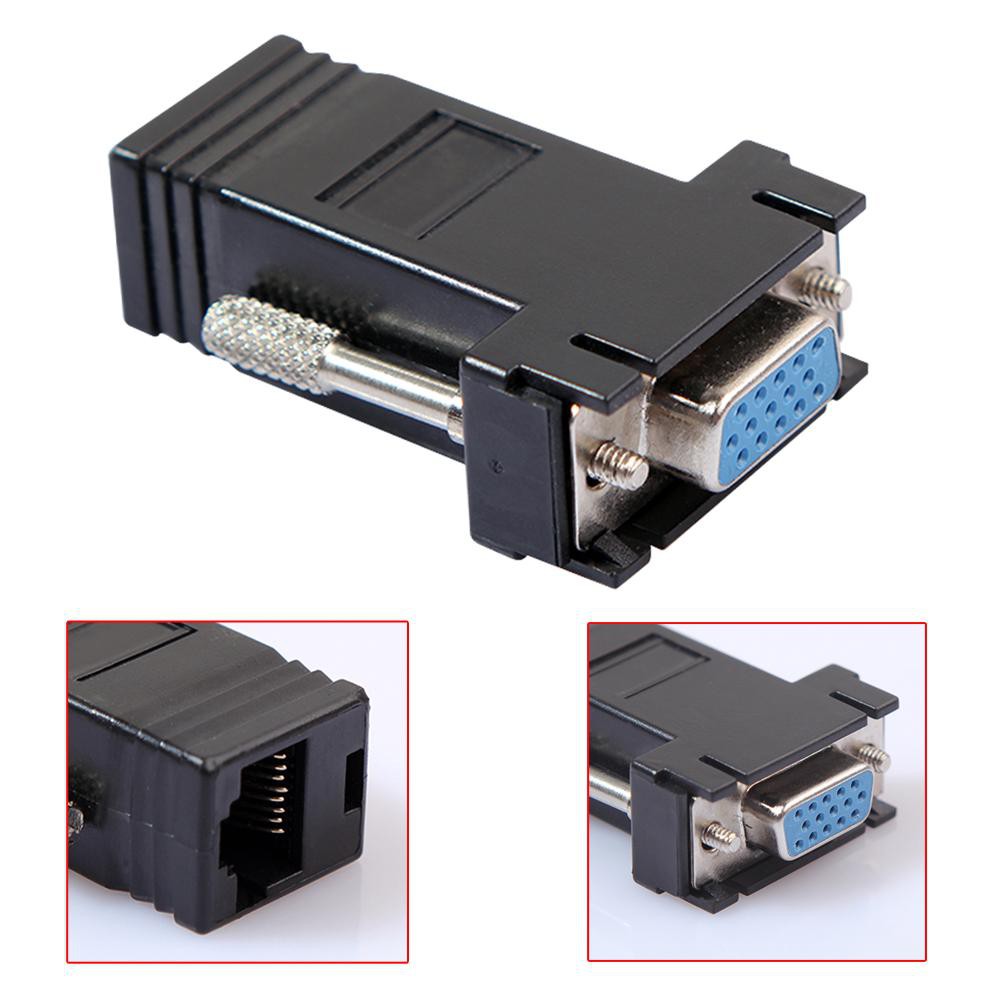 Đầu Chuyển Đổi Vga Sang Lan Cat5 Cat5e / 6 Rj45