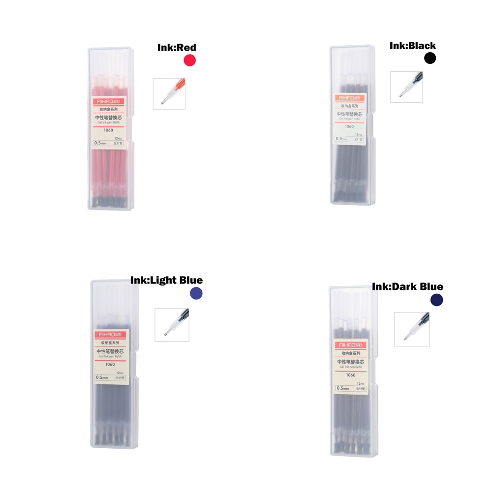 Set 12 ruột bút bi 0.5mm nhiều màu sắc