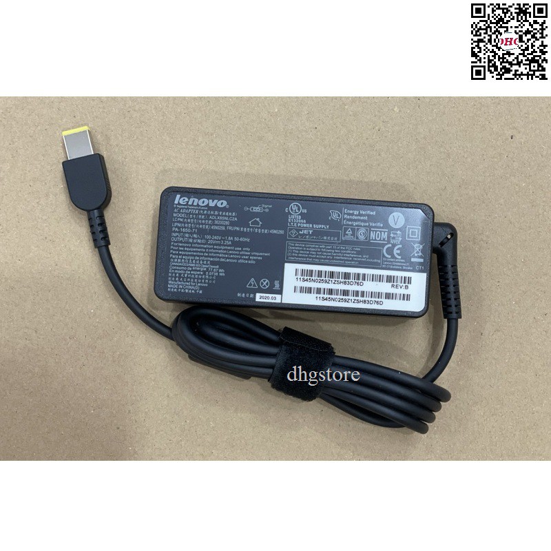 Sạc laptop Lenovo 20V-3.25A 65W Chân Sạc USB Kim