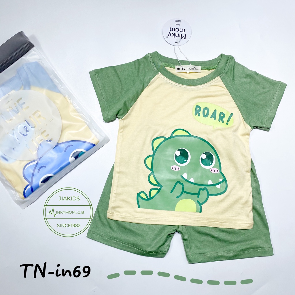 [Bé:6-19kg] Bộ Quần Áo Tay Ngắn Minky Mom, Vải Thun Lạnh Thoáng Mát, In nhiều Hình Dễ Thương - Mã: TN-IN69