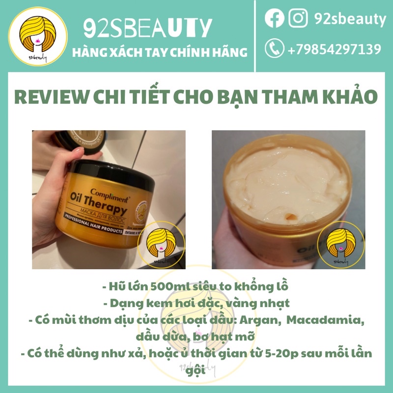 Ủ tóc Therapy Compliment 500ml phục hồi tóc hư tổn