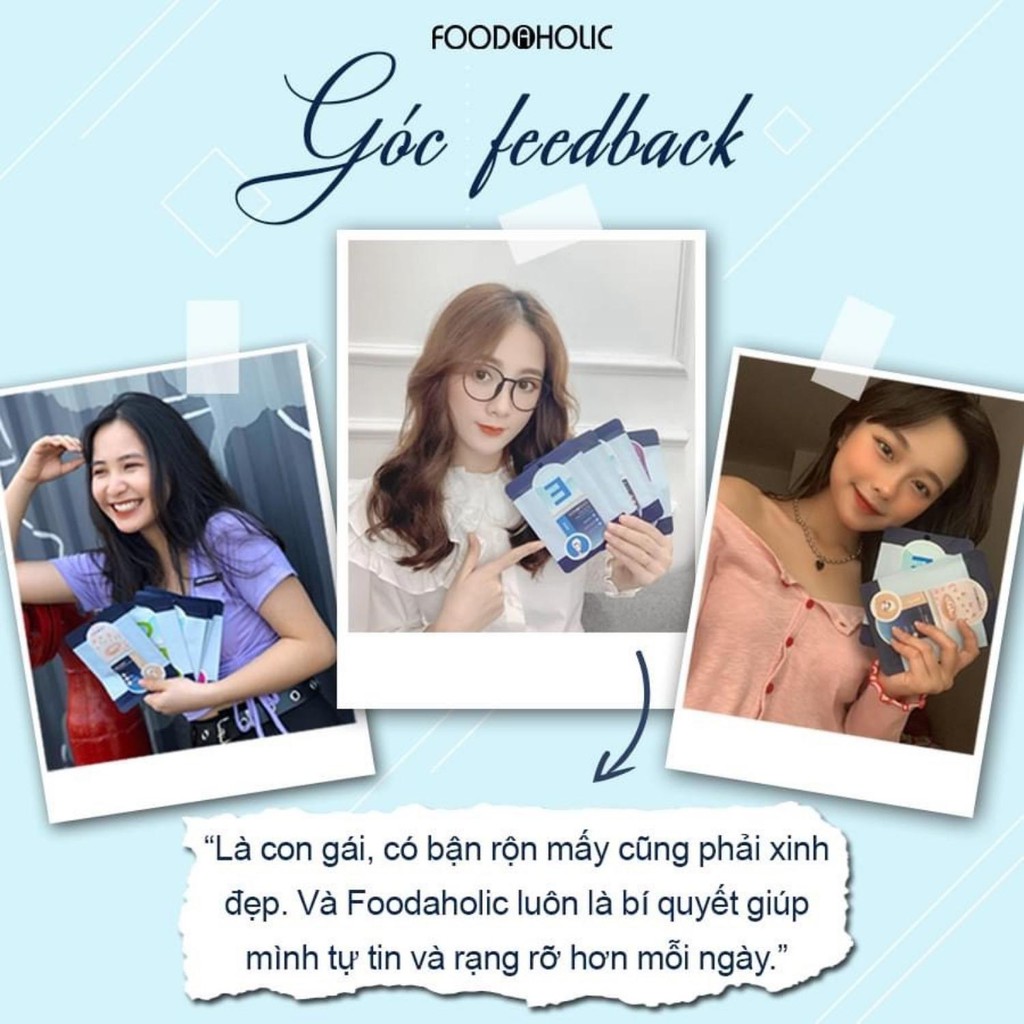 Mặt Nạ Giấy Foodaholic Hộp 10 Miếng Dưỡng Ẩm Trắng Da Essential Mask 23g Chăm Sóc Da Toàn Diện