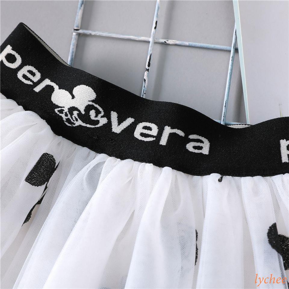 Chân váy xòe in hình chuột Mickey xinh xắn cho bé gái