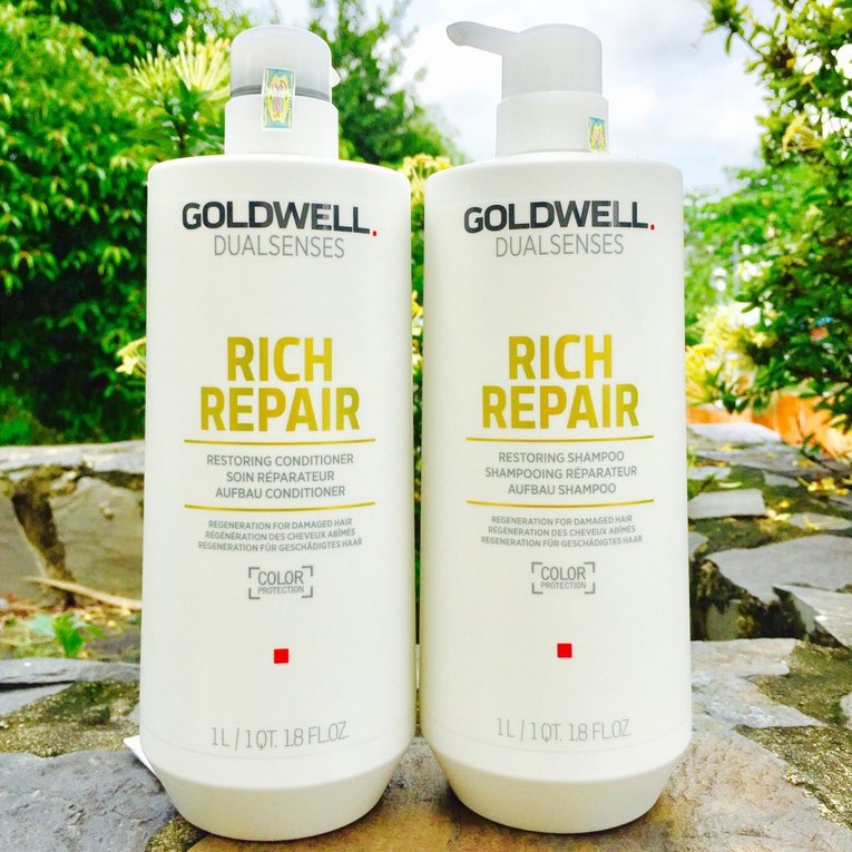 🇩🇪 Dầu gội xả chăm sóc tóc hư tổn khô xơ Goldwell Rich Repair 1000mlx2
