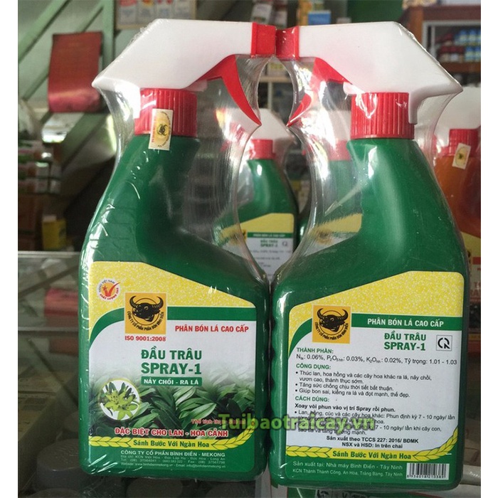 SET 2 CHAI Phân bón Đầu Trâu Spray 1 500ml giúp nảy chồi ra lá cho hoa lan cây cảnh bonsai