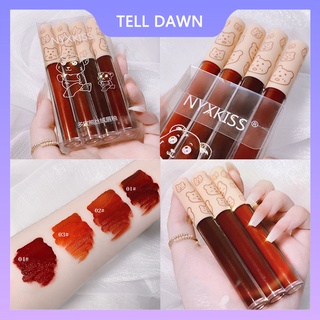 Bộ 4 Son Môi Dạng Kem Lì Hỗ Trợ Dưỡng Ẩm Lâu Trôi Trang Điểm Chuyên Nghiệp