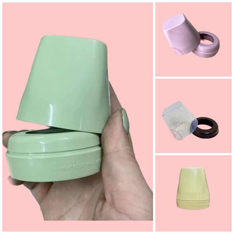 Bộ vòng cổ và nắp bình sữa bình Bebepick Hàn Quốc màu xanh mint, hồng, vàng, nâu (Lắp được bình Grosmimi)