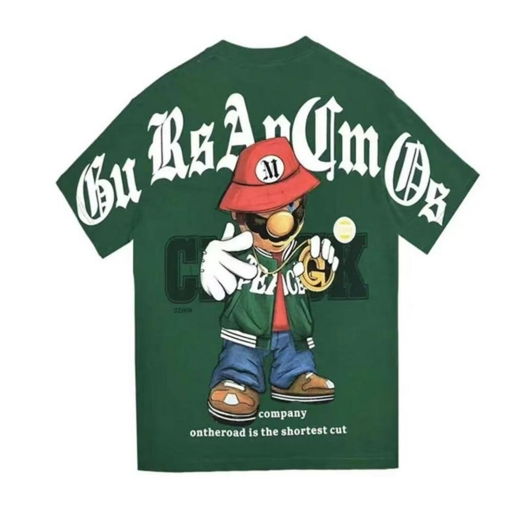 Áo Thun Tay Ngắn Cổ Tròn In Hoạt Hình Super Mario 4 Màu Lựa Chọn Thời Trang Mùa Hè Cho Nam M-5XL