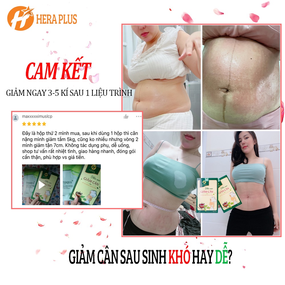 Thảo Mộc giảm cân Hera Plus Viên Uống giảm cân Detox an toàn trà Giảm béo Nhanh Chính Hãng