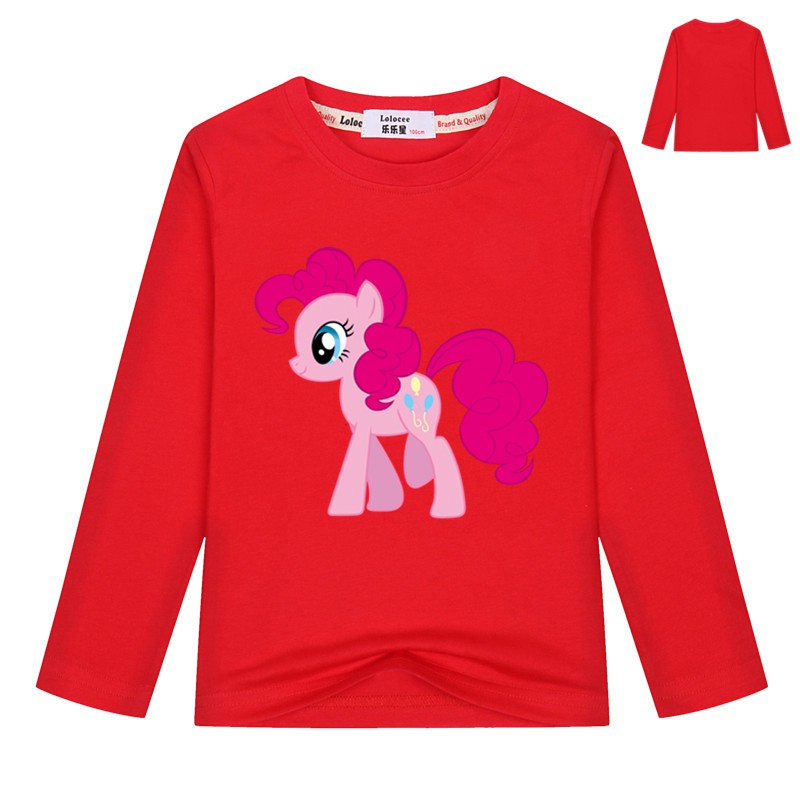 Áo phông bé gái của tôi Little Little Pony Pinkie Pie Áo thun dài tay cho trẻ em