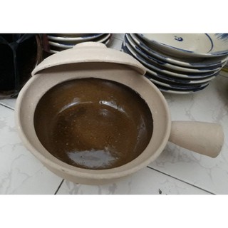 Nồi đất tráng men một tay cầm đk 18cm