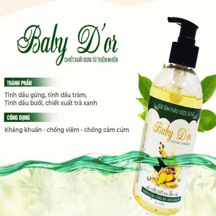 Sữa Tắm Thảo Dược Gừng Baby D'or Kháng Khuẩn Cho Làn Da Bé 300ml