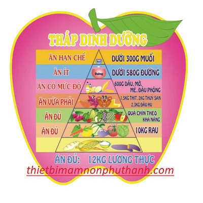 Tháp dinh dưỡng mầm non quả táo