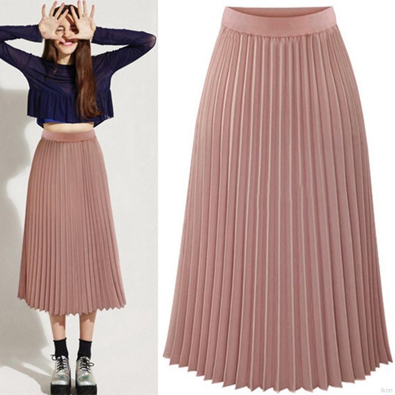 Chân váy Chiffon màu trơn chân váy xếp ly | BigBuy360 - bigbuy360.vn