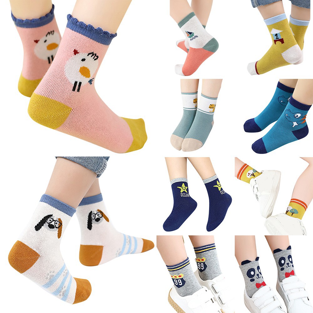 1 Đôi Tất Chống Trượt In Hình Hoạt Hình Dễ Thương Cho Bé Gái