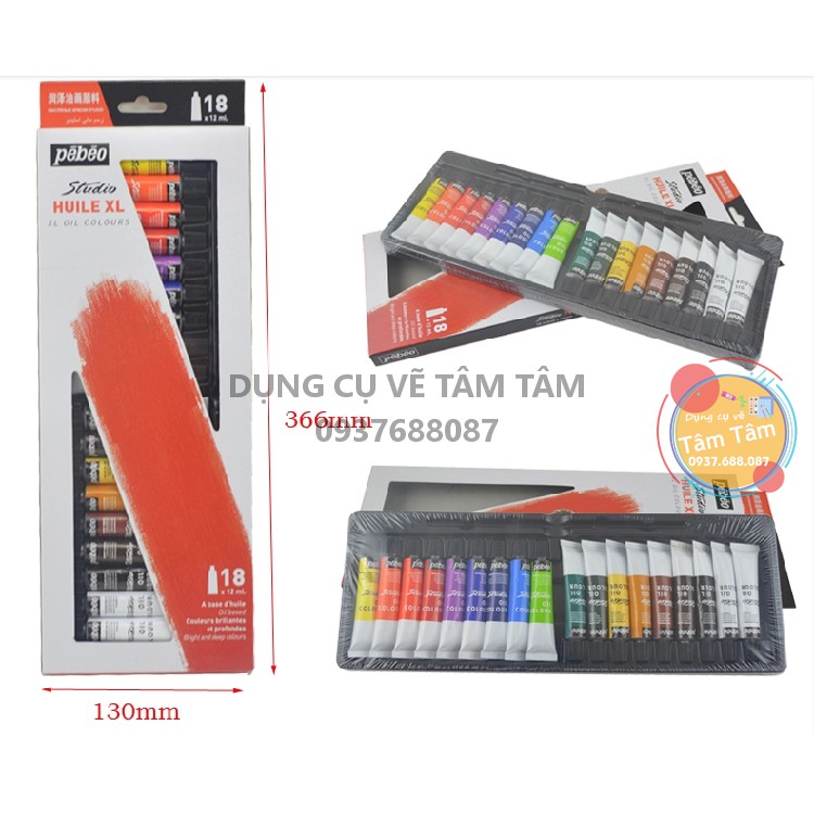 [ TÂM TÂM ]-Màu dầu Pebeo bộ 24 màu (24x12ml), Oil Pebeo-