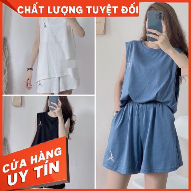 Bộ Thể Thao Nữ 3 Lỗ Logo Người 🦋 Set Áo Tanktop Quần Cộc Nữ Dáng Sport 3 Màu Ulzzang Hot 🦋