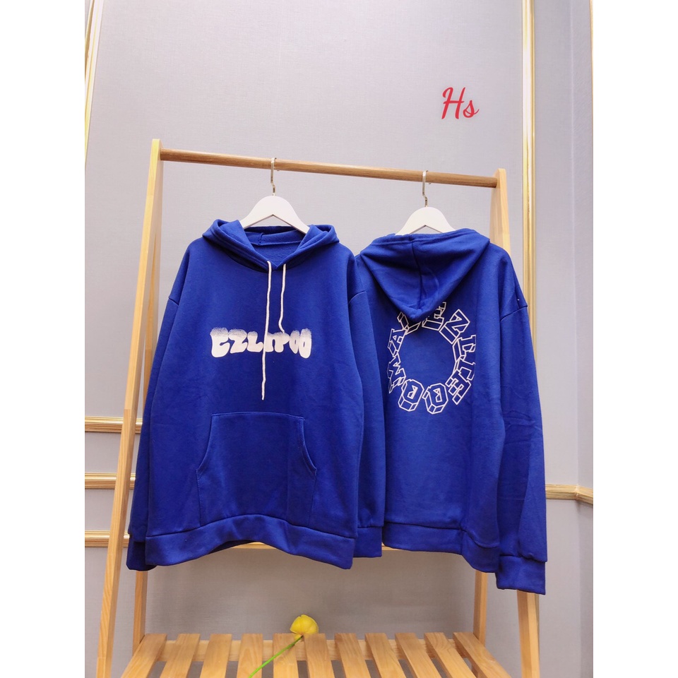 Áo hoodie xanh in ezl MEMN 786