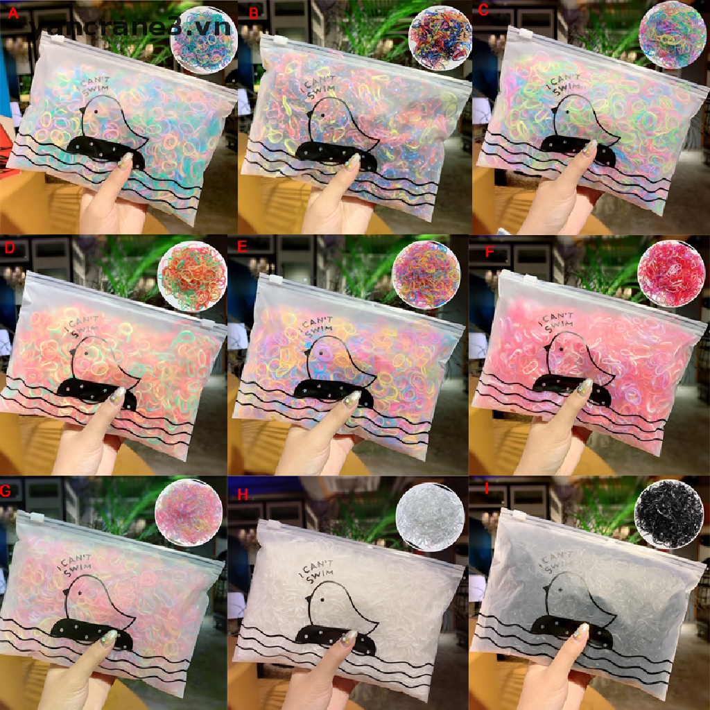 Set 1000 Dây Cột Tóc Co Giãn Nhiều Màu Sắc Cho Bé Gái yancrane3.vn