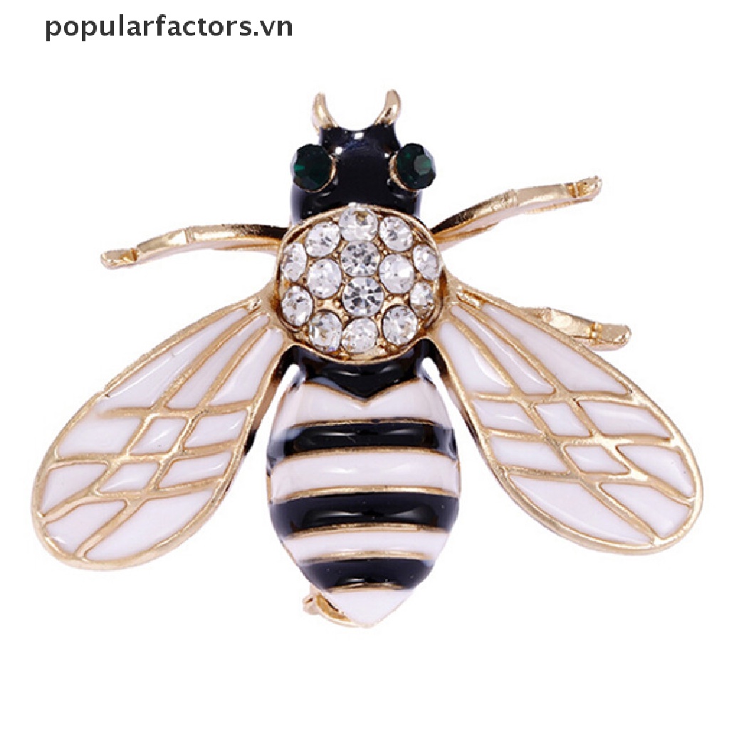 Ghim Cài Áo Hình Chú Ong Nhỏ Đính Đá Pha Lê Thanh Lịch Cho Nữ [VN]