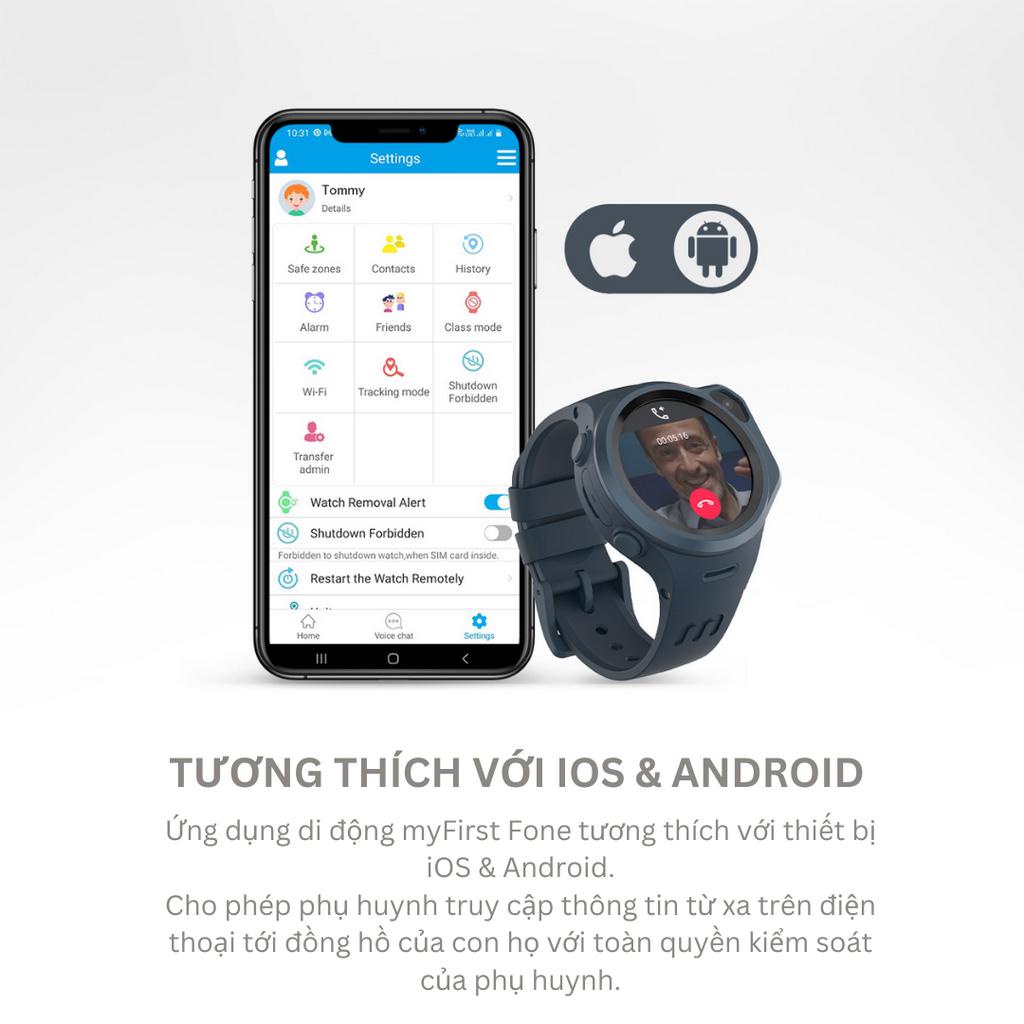 Đồng hồ thông minh myFirst Fone R1s Gọi Video 4G|Đo Nhịp Tim | Định Vị GPS |Chống nước