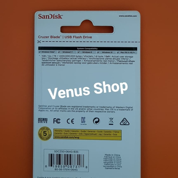 Usb 2.0 Sandisk 64gb Dung Lượng 64gb | BigBuy360 - bigbuy360.vn