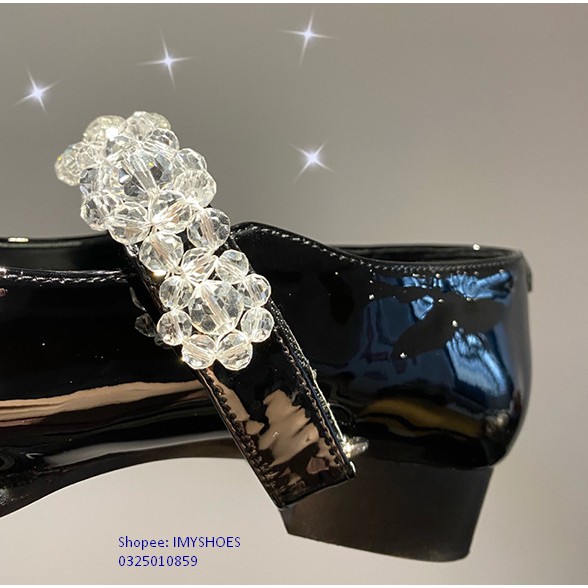 GIÀY BỆT QUAI ĐÍNH HẠT TRONG SUỐT KIỂU GIÀY MARY JANE ĐẾ BẰNG - GIÀY IMYSHOES | BigBuy360 - bigbuy360.vn