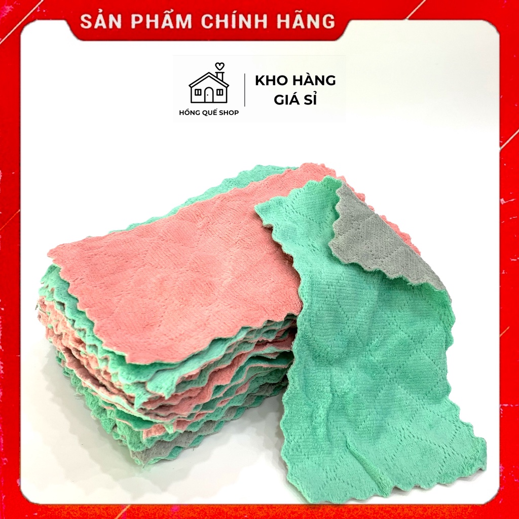 Khăn Lau Bếp Đa Năng Mềm Mại Thấm Hút Tốt, Nhà Bếp 2 Mặt Chống Dính Dầu Mỡ Nhanh Khô 5.0