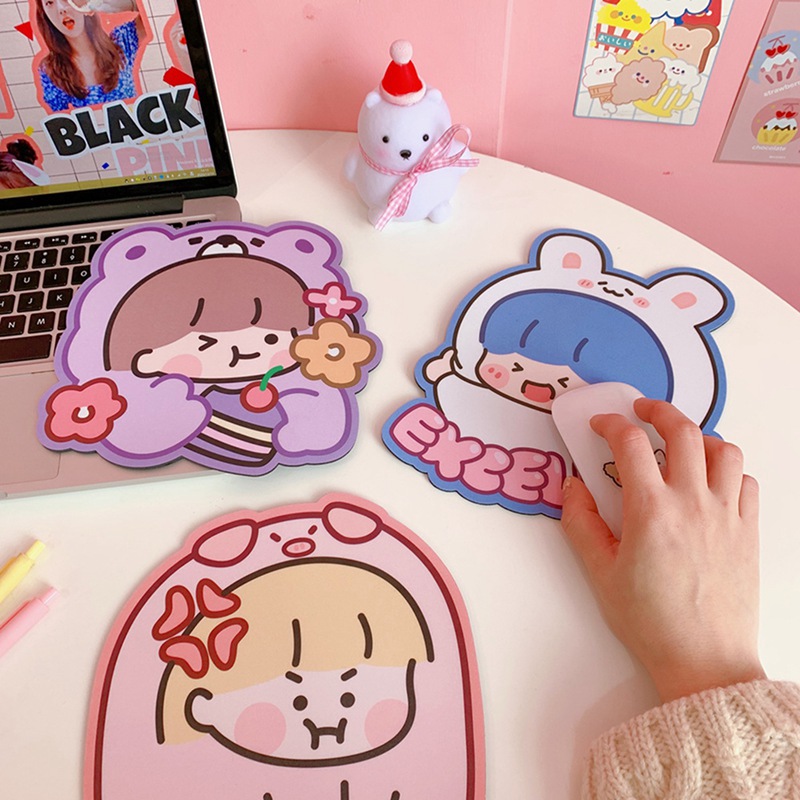 Korean Girl Heart Cartoon Mouse Pad Small Lovely Office non-Resistant Creative Table Mat Mousepad