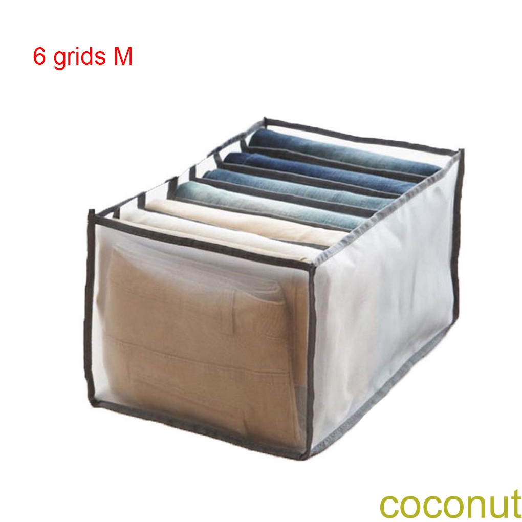 Hộp lưới nylon đựng vớ/ đồ lót/ quần áo chia ngăn gấp gọn cho ngăn kéo