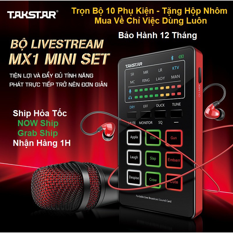 (Sản Phẩm Chính Hãng) Bộ Micro Thu Âm Livestream Takstar MX1 - Trọn Bộ 10 Món Phụ Kiện - Kèm Hộp Nhôm Sang Trọng
