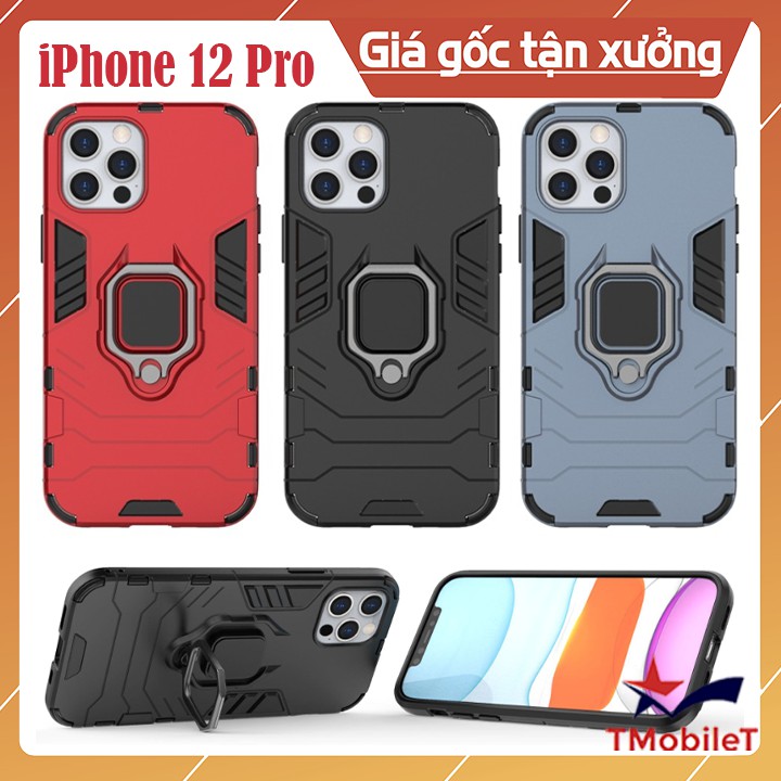 Ốp lưng Apple iPhone 12 Pro 💥𝐅𝐑𝐄𝐄 𝐒𝐇𝐈𝐏💥 Ốp chống sốc Iron Man gắn giá đỡ iring hỗ trợ xem video, chống va đập mạnh