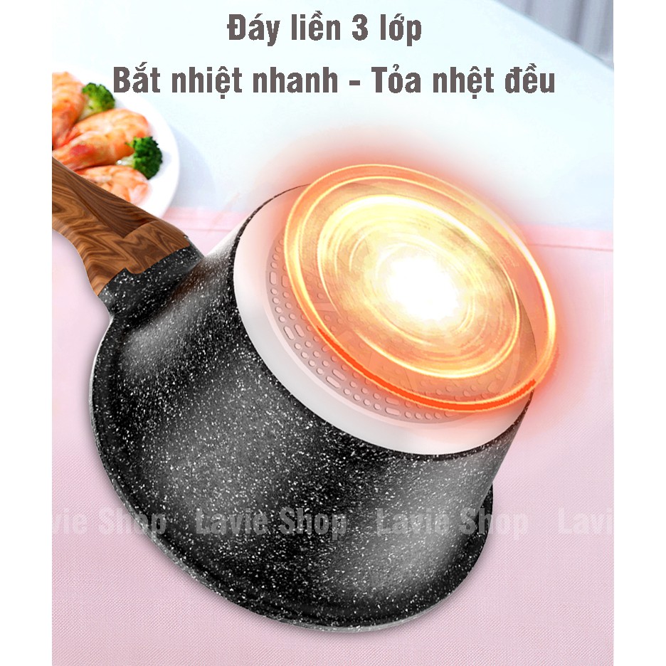 Nồi Chống Dính Đáy Từ - Nồi Nấu Bột Cho Bé Nấu Được Bếp Từ, Bếp Gas, Bếp Hồng Ngoại Size 16cm - 18cm VT122