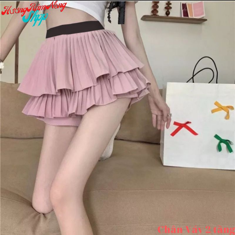 [🍑HOT🍑]Chân váy dập ly hai tầng xoè có thun co giãn siêu xinh | BigBuy360 - bigbuy360.vn