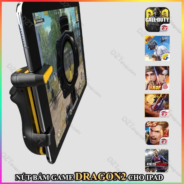 Nút bấm game Dragon 2 cho iPad tự động autotap 30 lần/giây cực khủng, chơi game PUBG, Call of Duty, Free Fire